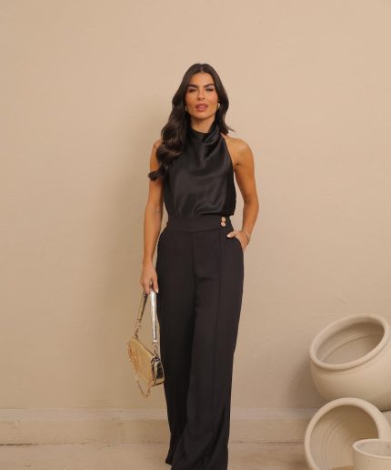 Calça Sarjada Botão